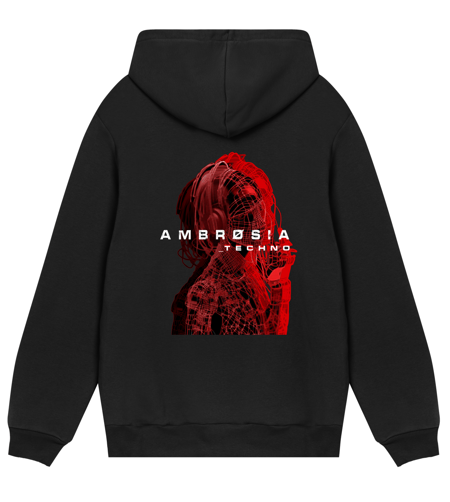 Wired Woman Red - Hoodie (BLACK)