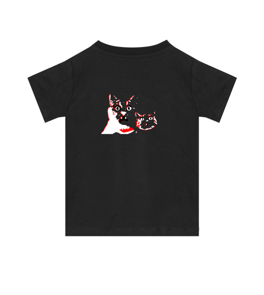 Cats red & white - BABY Tee (OFF-BLACK)