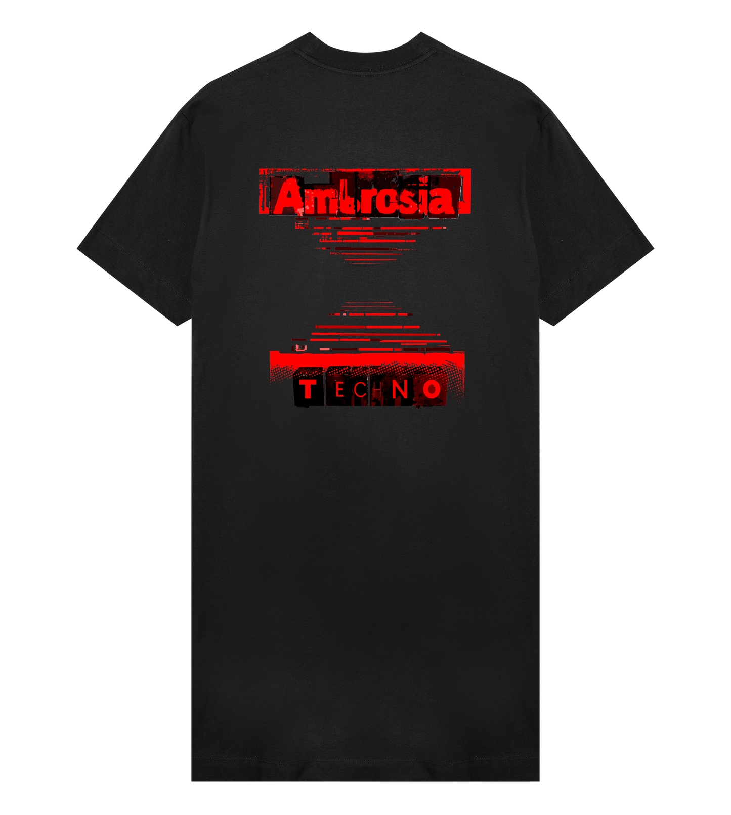 AMBRØSIA - Techno - Women T-Dress OFF-BLACK