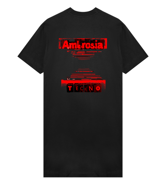 AMBRØSIA - Techno - Women T-Dress OFF-BLACK