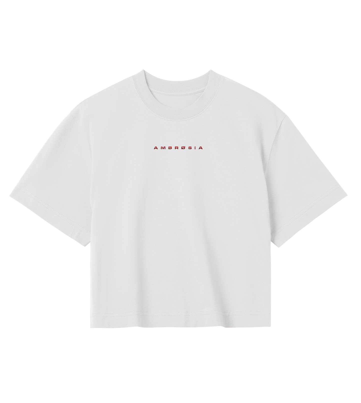 Basic Crop Top - Red txt (WHITE)