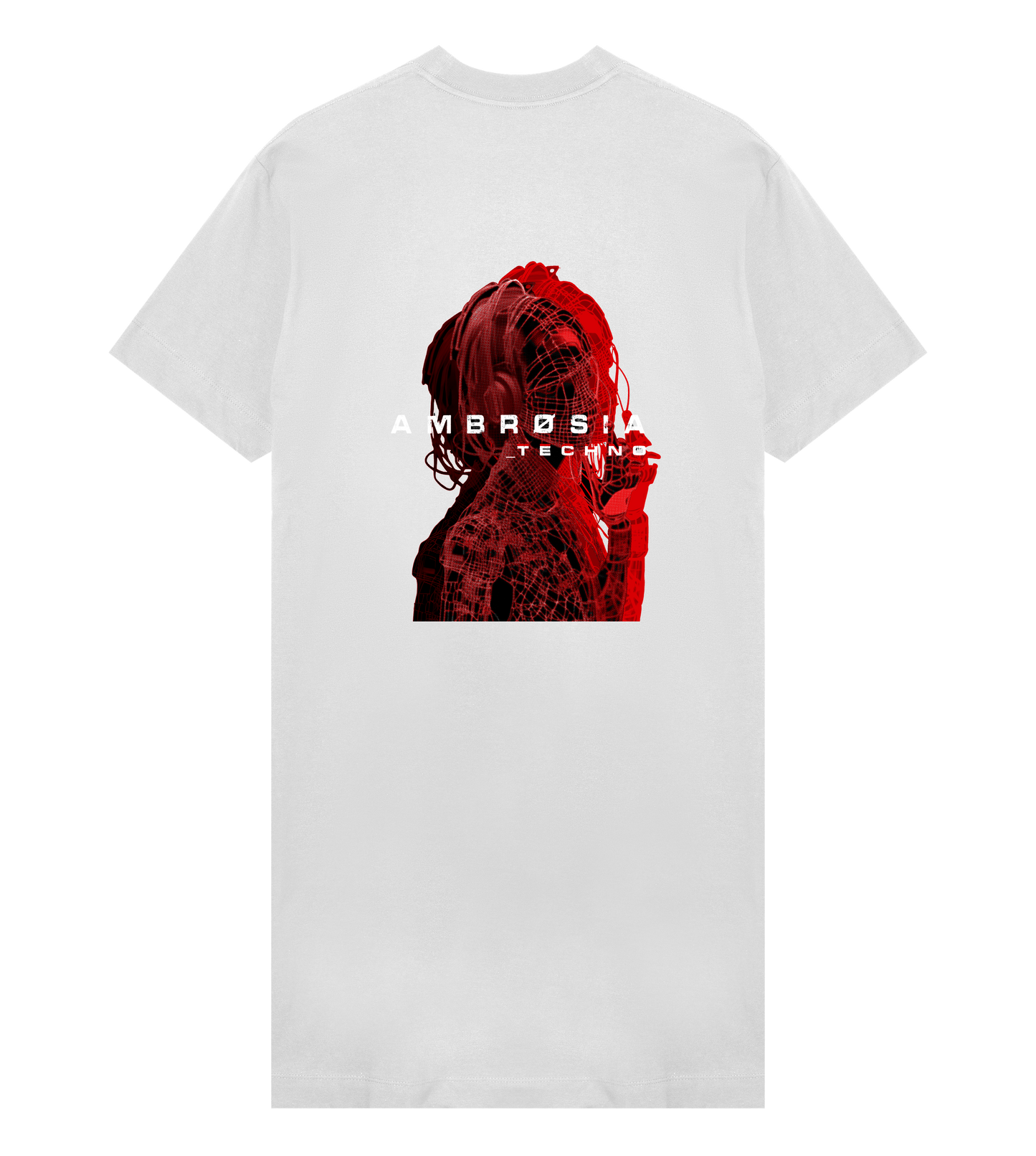 Red woman wireless - Womens T-Dress (WHITE)